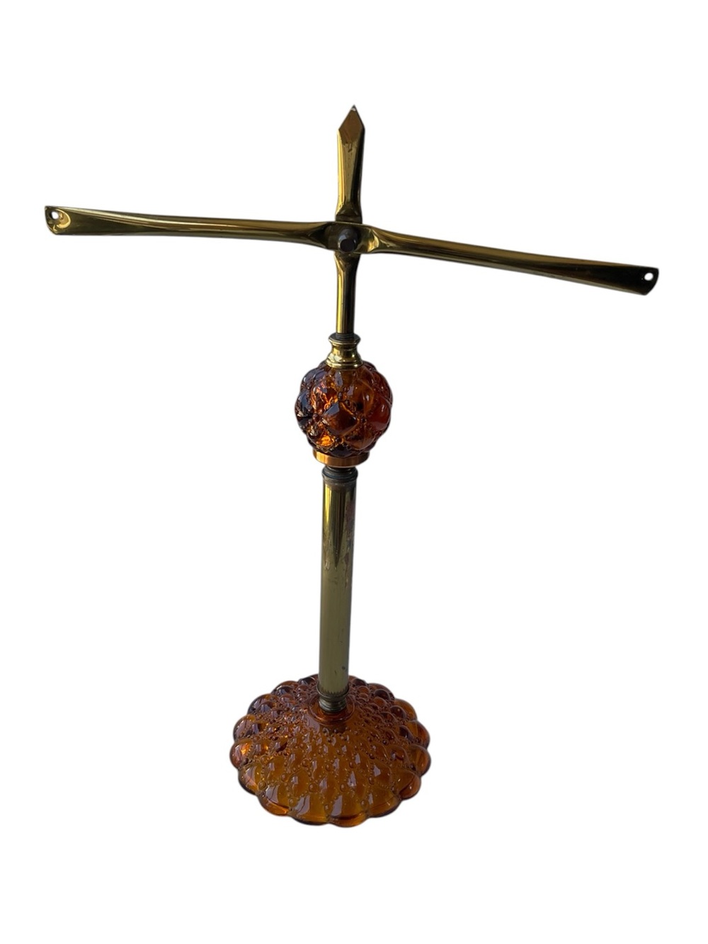 Vintage Princess House Scales Of Justice Amber Copper And Glass